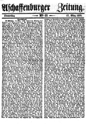 Aschaffenburger Zeitung Donnerstag 17. März 1870