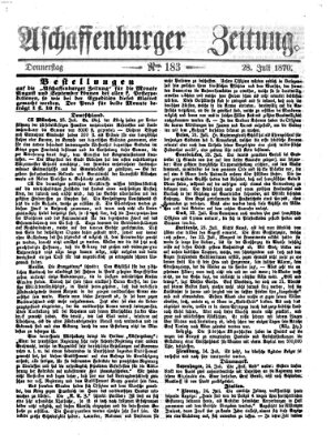 Aschaffenburger Zeitung Donnerstag 28. Juli 1870