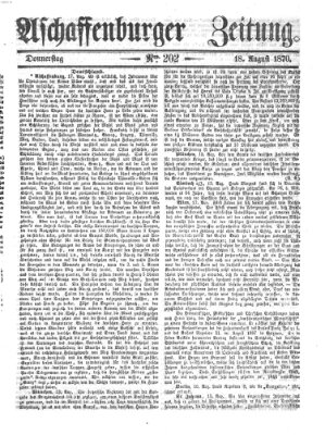 Aschaffenburger Zeitung Donnerstag 18. August 1870