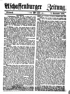 Aschaffenburger Zeitung Mittwoch 7. September 1870