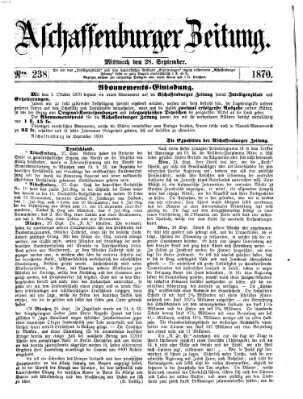 Aschaffenburger Zeitung Mittwoch 28. September 1870