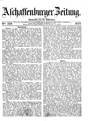 Aschaffenburger Zeitung Donnerstag 29. September 1870