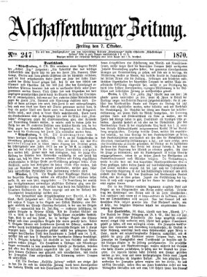 Aschaffenburger Zeitung Freitag 7. Oktober 1870