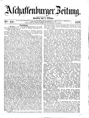 Aschaffenburger Zeitung Samstag 8. Oktober 1870