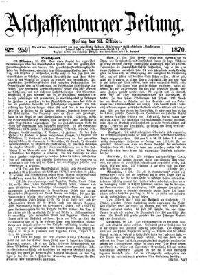 Aschaffenburger Zeitung Freitag 21. Oktober 1870