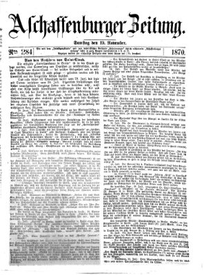 Aschaffenburger Zeitung Samstag 19. November 1870