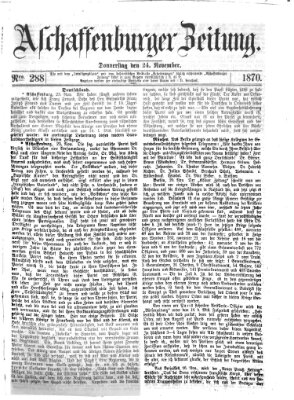 Aschaffenburger Zeitung Donnerstag 24. November 1870