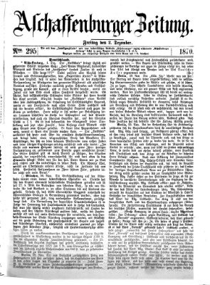 Aschaffenburger Zeitung Freitag 2. Dezember 1870