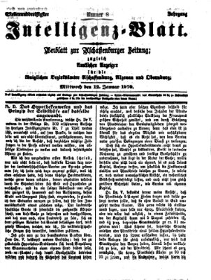 Aschaffenburger Zeitung. Intelligenz-Blatt : Beiblatt zur Aschaffenburger Zeitung ; zugleich amtlicher Anzeiger für die K. Bezirksämter Aschaffenburg, Alzenau und Obernburg (Aschaffenburger Zeitung) Mittwoch 12. Januar 1870