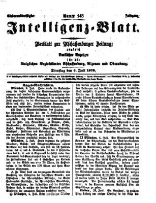 Aschaffenburger Zeitung. Intelligenz-Blatt : Beiblatt zur Aschaffenburger Zeitung ; zugleich amtlicher Anzeiger für die K. Bezirksämter Aschaffenburg, Alzenau und Obernburg (Aschaffenburger Zeitung) Dienstag 5. Juli 1870