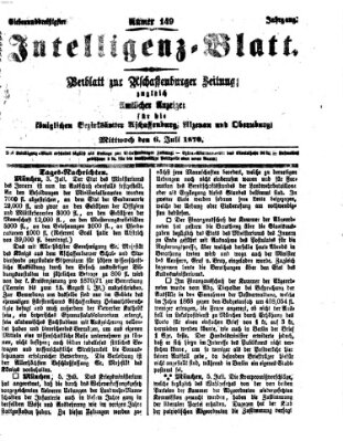 Aschaffenburger Zeitung. Intelligenz-Blatt : Beiblatt zur Aschaffenburger Zeitung ; zugleich amtlicher Anzeiger für die K. Bezirksämter Aschaffenburg, Alzenau und Obernburg (Aschaffenburger Zeitung) Mittwoch 6. Juli 1870