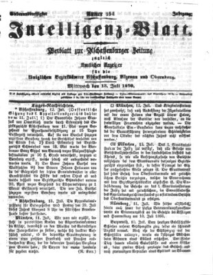 Aschaffenburger Zeitung. Intelligenz-Blatt : Beiblatt zur Aschaffenburger Zeitung ; zugleich amtlicher Anzeiger für die K. Bezirksämter Aschaffenburg, Alzenau und Obernburg (Aschaffenburger Zeitung) Mittwoch 13. Juli 1870