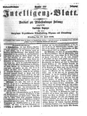 Aschaffenburger Zeitung. Intelligenz-Blatt : Beiblatt zur Aschaffenburger Zeitung ; zugleich amtlicher Anzeiger für die K. Bezirksämter Aschaffenburg, Alzenau und Obernburg (Aschaffenburger Zeitung) Dienstag 19. Juli 1870