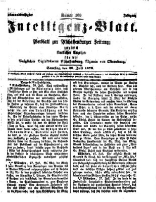 Aschaffenburger Zeitung. Intelligenz-Blatt : Beiblatt zur Aschaffenburger Zeitung ; zugleich amtlicher Anzeiger für die K. Bezirksämter Aschaffenburg, Alzenau und Obernburg (Aschaffenburger Zeitung) Samstag 30. Juli 1870