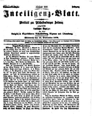 Aschaffenburger Zeitung. Intelligenz-Blatt : Beiblatt zur Aschaffenburger Zeitung ; zugleich amtlicher Anzeiger für die K. Bezirksämter Aschaffenburg, Alzenau und Obernburg (Aschaffenburger Zeitung) Mittwoch 14. September 1870