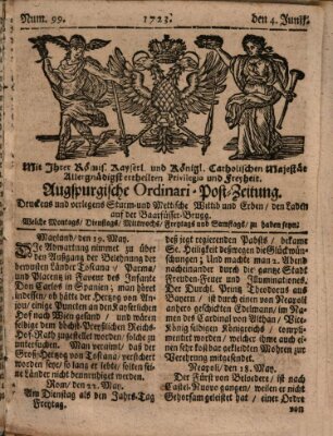 Augspurgische Ordinari-Post-Zeitung (Augsburger Postzeitung) Freitag 4. Juni 1723