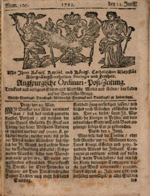 Augspurgische Ordinari-Post-Zeitung (Augsburger Postzeitung) Samstag 12. Juni 1723