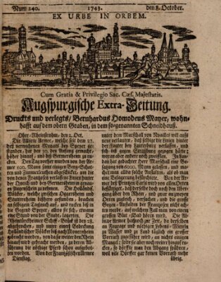 Augspurgische Ordinari-Post-Zeitung (Augsburger Postzeitung) Dienstag 8. Oktober 1743