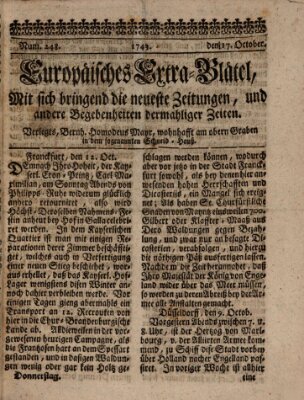 Augspurgische Ordinari-Post-Zeitung (Augsburger Postzeitung) Donnerstag 17. Oktober 1743