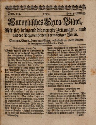 Augspurgische Ordinari-Post-Zeitung (Augsburger Postzeitung) Donnerstag 24. Oktober 1743