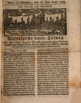 Augspurgische Ordinari-Post-Zeitung (Augsburger Postzeitung) Dienstag 16. Januar 1759