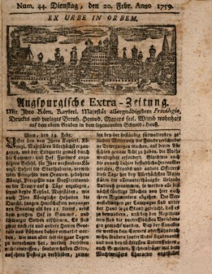 Augspurgische Ordinari-Post-Zeitung (Augsburger Postzeitung) Dienstag 20. Februar 1759