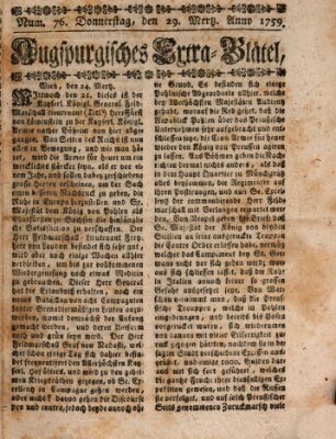 Augspurgische Ordinari-Post-Zeitung (Augsburger Postzeitung) Donnerstag 29. März 1759