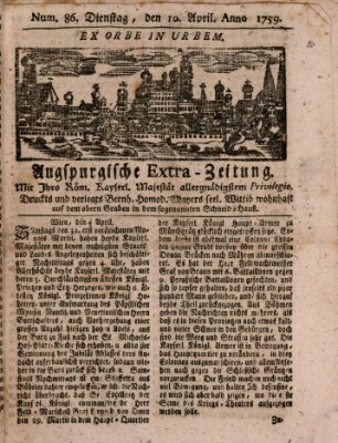 Augspurgische Ordinari-Post-Zeitung (Augsburger Postzeitung) Dienstag 10. April 1759