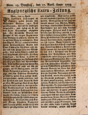 Augspurgische Ordinari-Post-Zeitung (Augsburger Postzeitung) Dienstag 17. April 1759