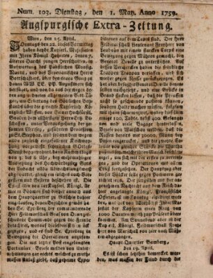 Augspurgische Ordinari-Post-Zeitung (Augsburger Postzeitung) Dienstag 1. Mai 1759