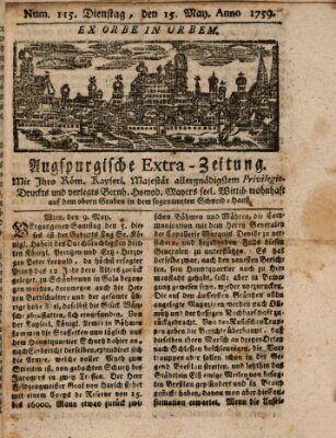 Augspurgische Ordinari-Post-Zeitung (Augsburger Postzeitung) Dienstag 15. Mai 1759