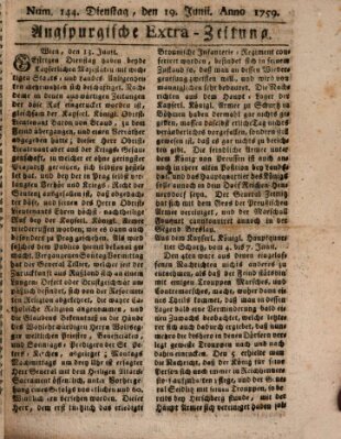 Augspurgische Ordinari-Post-Zeitung (Augsburger Postzeitung) Dienstag 19. Juni 1759