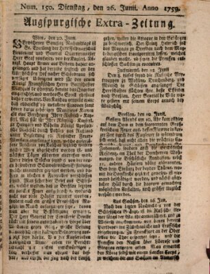 Augspurgische Ordinari-Post-Zeitung (Augsburger Postzeitung) Dienstag 26. Juni 1759