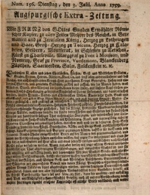 Augspurgische Ordinari-Post-Zeitung (Augsburger Postzeitung) Dienstag 3. Juli 1759