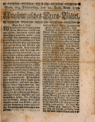 Augspurgische Ordinari-Post-Zeitung (Augsburger Postzeitung) Donnerstag 12. Juli 1759