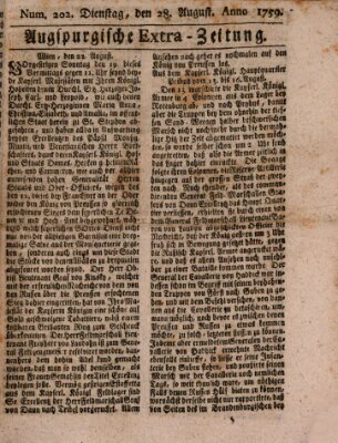 Augspurgische Ordinari-Post-Zeitung (Augsburger Postzeitung) Dienstag 28. August 1759