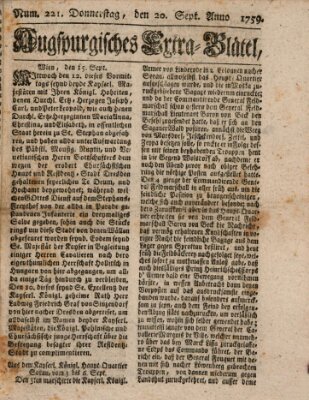 Augspurgische Ordinari-Post-Zeitung (Augsburger Postzeitung) Donnerstag 20. September 1759