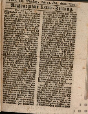 Augspurgische Ordinari-Post-Zeitung (Augsburger Postzeitung) Dienstag 23. Oktober 1759