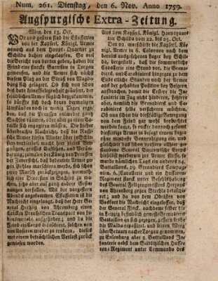 Augspurgische Ordinari-Post-Zeitung (Augsburger Postzeitung) Dienstag 6. November 1759