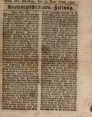 Augspurgische Ordinari-Post-Zeitung (Augsburger Postzeitung) Dienstag 13. November 1759