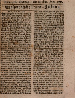 Augspurgische Ordinari-Post-Zeitung (Augsburger Postzeitung) Dienstag 18. Dezember 1759