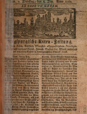 Augspurgische Ordinari-Post-Zeitung (Augsburger Postzeitung) Dienstag 8. Januar 1760