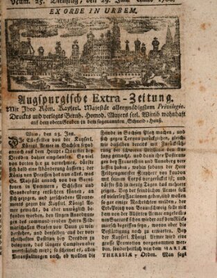 Augspurgische Ordinari-Post-Zeitung (Augsburger Postzeitung) Dienstag 29. Januar 1760