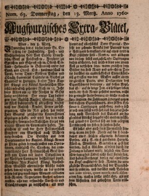 Augspurgische Ordinari-Post-Zeitung (Augsburger Postzeitung) Donnerstag 13. März 1760