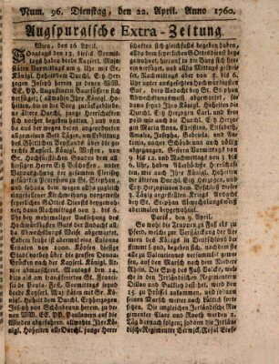 Augspurgische Ordinari-Post-Zeitung (Augsburger Postzeitung) Dienstag 22. April 1760