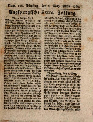 Augspurgische Ordinari-Post-Zeitung (Augsburger Postzeitung) Dienstag 6. Mai 1760