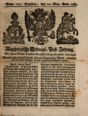 Augspurgische Ordinari-Post-Zeitung (Augsburger Postzeitung) Samstag 10. Mai 1760