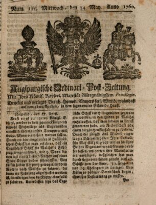Augspurgische Ordinari-Post-Zeitung (Augsburger Postzeitung) Wednesday 14. May 1760