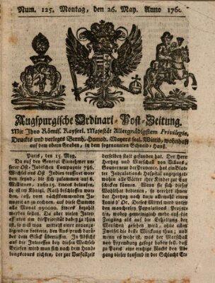 Augspurgische Ordinari-Post-Zeitung (Augsburger Postzeitung) Montag 26. Mai 1760