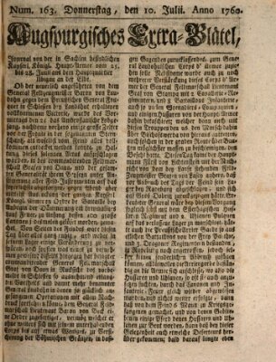 Augspurgische Ordinari-Post-Zeitung (Augsburger Postzeitung) Donnerstag 10. Juli 1760